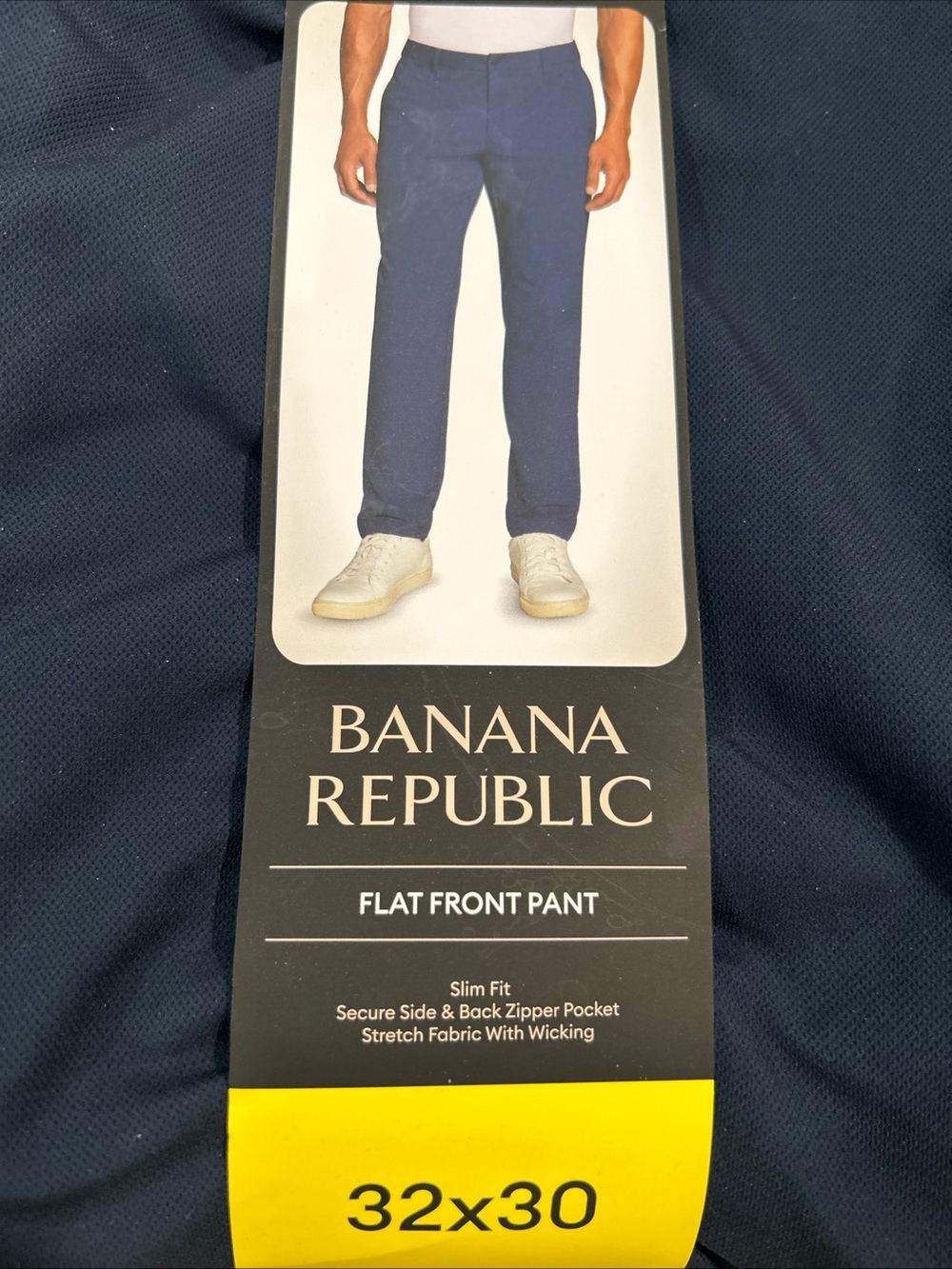 Banana Republic Men’s Slim Fit Flat Front Stretch Pants Navy 32x30 NWT